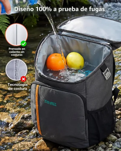 Miniatura 4 de TOURIT - Mochila de hielera térmica ligera a prueba de fugas para 30 latas, para hombres y mujeres gris (01-GREY)