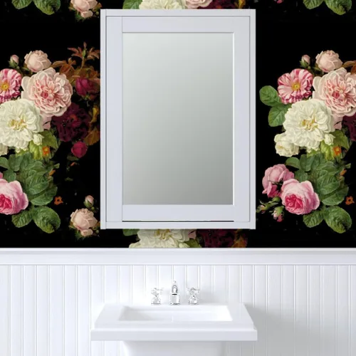 Miniatura 9 de Spoonflower Papel tapiz autoadhesivo para despegar y pegar, rosas oscuras, diseño floral, vintage, tamaño mediano, grande, extraíble, personalizable