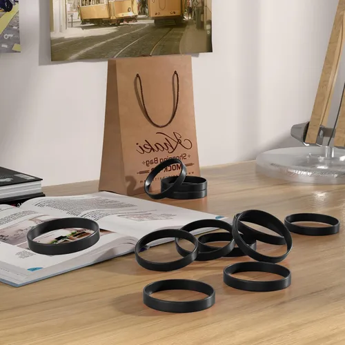 Miniatura 4 de Morcheiong 12 piezas de pulseras de silicona - Pulseras de goma en blanco de color negro para adultos y adolescentes, recuerdos de fiesta