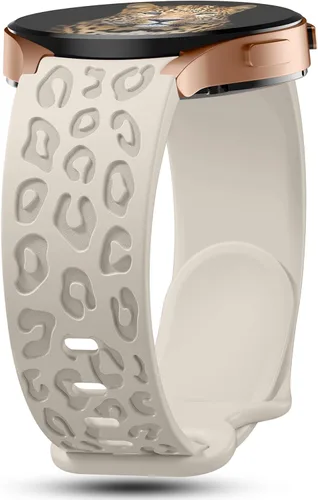 Miniatura 8 de Bandas grabadas sin huecos con diseño de leopardo compatibles con Samsung Galaxy Watch 6/5/4 Band 40mm 44mm, Watch 6 47mm 43mm, 5 Pro 45mm, Watch 4