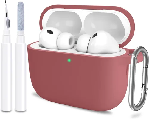 Miniatura 50 de Funda para AirPods Pro 3 con limpiador y protector de silicona suave con llavero para mujeres y hombres, funda para Apple AirPods Pro de 3ª Claro