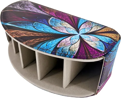 Miniatura 7 de Soporte de control remoto de piel sintética, organizador universal de control remoto de TV con 5 compartimentos, organizador de escritorio o mesita