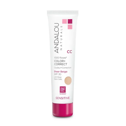 Andalou Naturals, 1000 Roses CC COLOR + Corrector, Sheer Nude SPF 30
