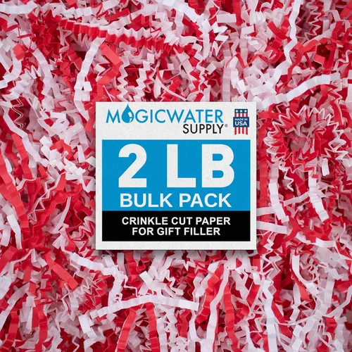 Miniatura 16 de MagicWater Papel de Corte Ondulado para Cestas de Regalo - 2LB - Blanco y Dorado - Perfecto para Relleno de Papel Triturado, Relleno de Cestas