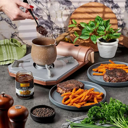 Miniatura 8 de Lee Kum Kee Salsa de pimienta negra (8.1 oz - 1 paquete), salsa lista para usar, perfecta para freír, platos al vapor, salsas, adobos, fideos