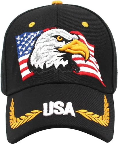 Miniatura 2 de Anna-Kaci Gorra de béisbol con velcro ajustable en relieve en 3D con bandera estadounidense de Estados Unidos