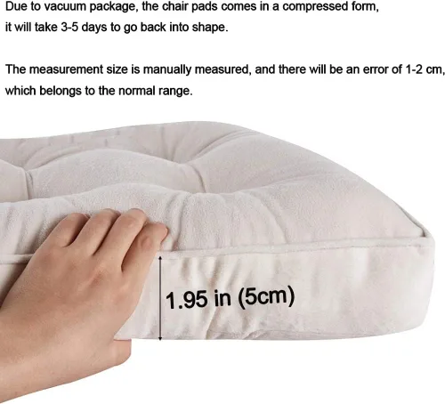 Miniatura 5 de Big Hippo Almohadillas cuadradas para silla con lazos, almohadillas de asiento suaves y gruesas para oficina, hogar o automóvil, 17 x 17 pulgadas