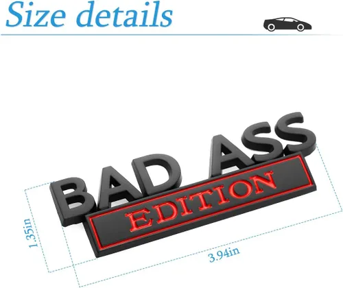 Miniatura 2 de Emblema de la edición Bad Ass para coche, calcomanía de guardabarros 3D con adhesivo 3M, accesorios para automóvil para la puerta trasera, parrilla