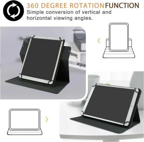 Miniatura 2 de Funda universal giratoria para tablet de 9 pulgadas de 10 pulgadas, funda protectora universal para Negro