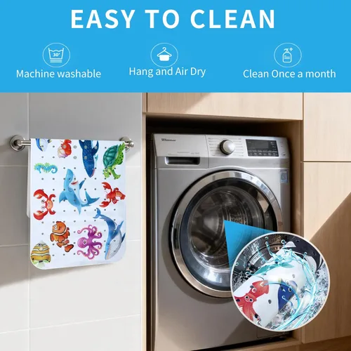 Miniatura 6 de Tapete de Baño para Bebé para Bañera Antideslizante para Niños, Tapete de Bañera Extra Largo de 40X16 Pulgadas, Tapete de Baño y Ducha para Niños