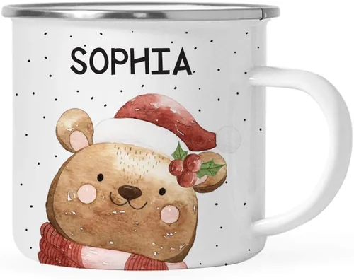 Miniatura 10 de Andaz Press Taza de café personalizada de acero inoxidable de 11 onzas, regalo de broma, oso de acuarela, 1 paquete, ideas personalizadas de taza