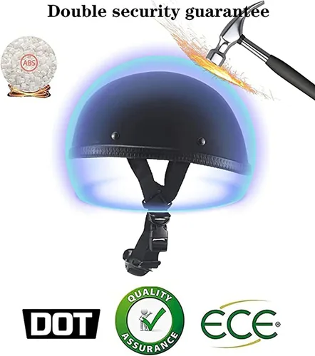 Miniatura 5 de Casco de motocicleta de media cara, casco con cara abierta retro aprobado por DOT para adultos hombres y mujeres, casco para adultos, casco de media