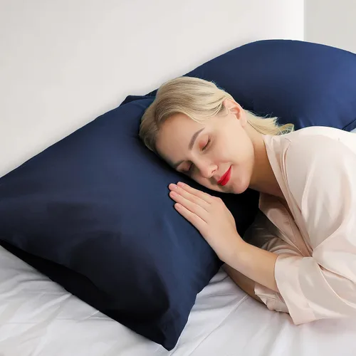 Miniatura 170 de Warmstar Juego de 2 fundas de almohada de algodón de tamaño estándar, fundas de almohada de 600 hilos de 20 x 26 pulgadas, fundas de almohada