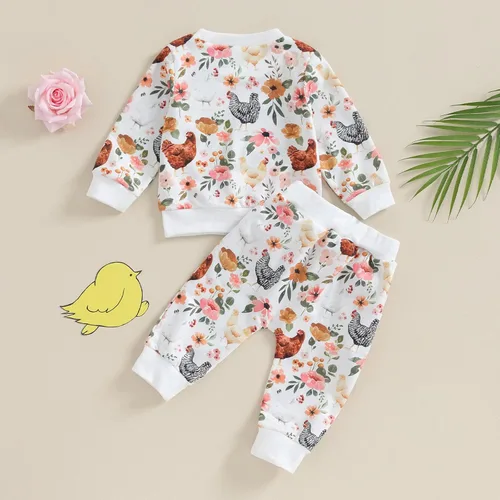 Miniatura 3 de Conjunto de sudadera para bebé niña con texto en inglés "Daddy Mama" de manga larga para otoño e invierno