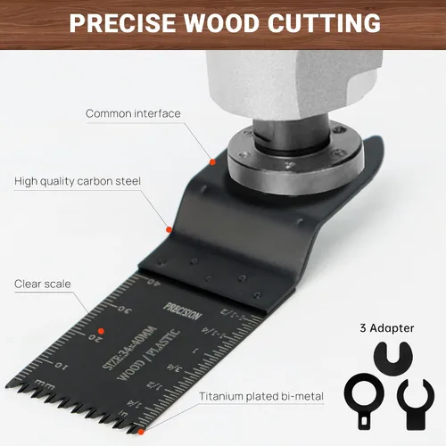 Miniatura 3 de 43 hojas de sierra oscilantes, kit multiherramienta premium para madera/metal/plástico, hojas de sierra de liberación rápida, compatible con Porter