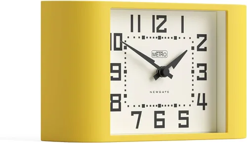Miniatura 9 de NEWGATE® Mini reloj de escritorio Metro Reloj de repisa retro Negro Estilo de mediados de siglo para escritorio, mesa, estante o mesita