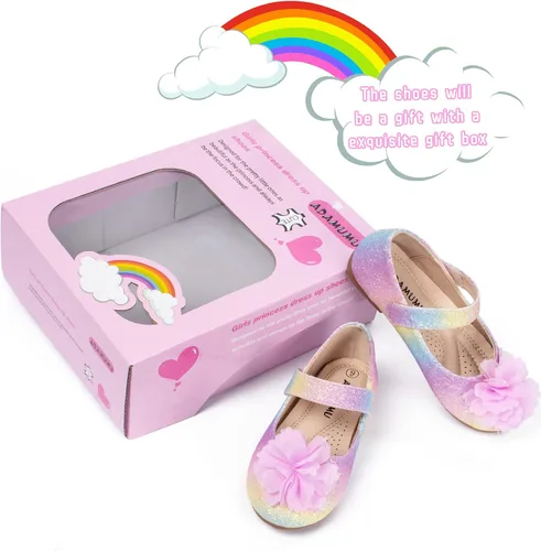 Miniatura 4 de ADAMUMU Toddler Dress Shoes Flower Girl Shoes for Weeding Cute Toddler Mary Jane Shoes Lace Flore Ballet Flat for Walking, Jumping