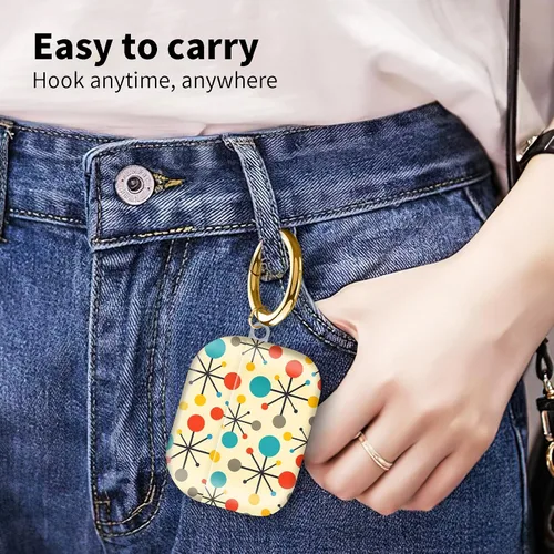 Miniatura 5 de Funda compatible con AirPod Pro de 2ª/1ª generación con llavero, funda protectora completa a prueba de golpes para auriculares inalámbricos