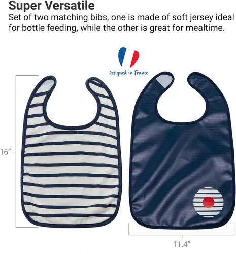 Miniatura 3 de BabyToLove Set of 2 Bibs Soft & Waterproof with a Hook & Loop Closure Infant & Toddler Mealtimes
