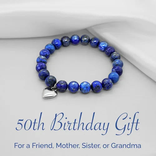 Miniatura 3 de OLGAS GEMS Regalos geniales para mujer de 50 años Pulsera de hitos de cumpleaños 50 y tarjeta de mensaje significativa, regalos hermosos