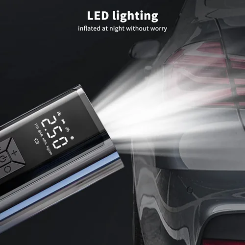 Miniatura 6 de Compresor de aire portátil para neumáticos de automóvil, bomba de aire rápida, inflador de neumáticos, pantalla digital de presión precisa con carga