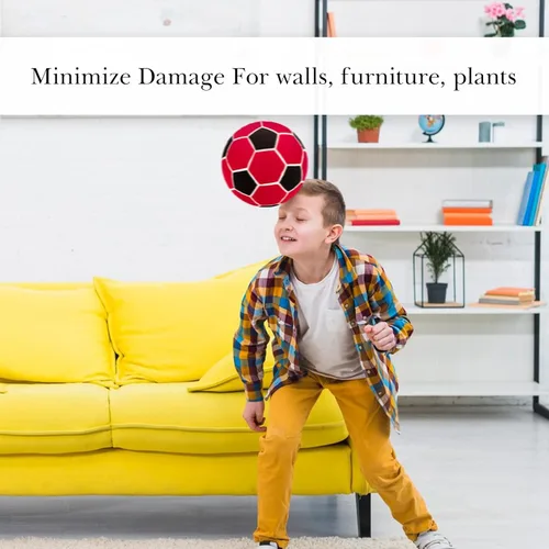 Miniatura 4 de Linkidea Balón de fútbol tamaño 4 para interior, pelota de fútbol suave para el interior de la casa, divertido regalo de fútbol para niños con bomba
