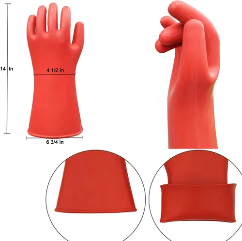 Miniatura 4 de 1 par electricista especial aislado guantes 12KV 20KV 25KV 35KV seguridad protección trabajo guantes