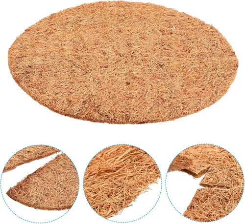 Miniatura 4 de PATIKIL Tapete de fibra de coco de 12 pulgadas, paquete de 3 protectores gruesos de fibra de coco y coco, cubierta de tierra para plantas en macetas