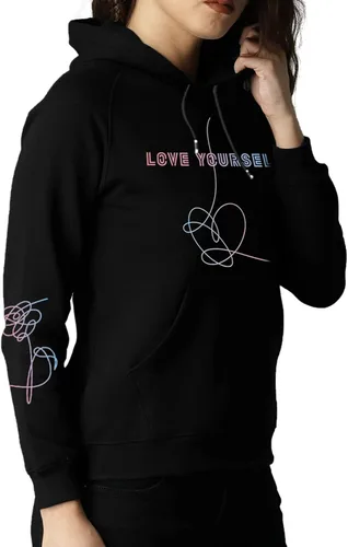 Miniatura 3 de Yuxrytue Sudadera con capucha para mujer y niña, Bangtan Boys K-POP de Jungkook Suga Jin V sin botones con cordón