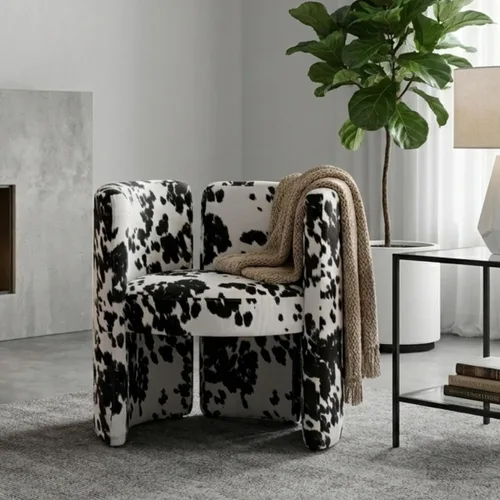 chairus Silla de comedor moderna única de terciopelo, bonita y cómoda, tapizada, para sala de estar, dormitorio, recepción, vaca