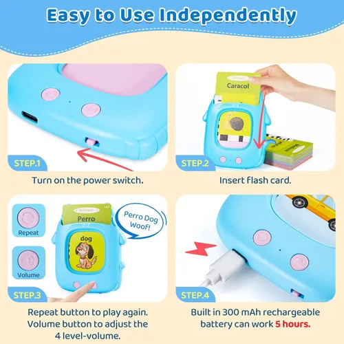 Miniatura 3 de Juguetes para niños pequeños, tarjetas flash parlantes para niños de 1, 2, 3, 4, 5, 6 años, regalo de cumpleaños, juguete educativo Montessori