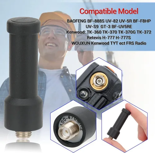 Miniatura 3 de BaoFeng Stubby Antena UHF 400-470MHz Antena de radio jamón de repuesto Walkie Talkie SMA hembra compatible con BaoFeng BF-F8HP BF-888S UV-5R AR-5RM