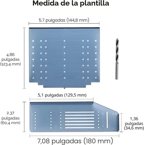 Miniatura 2 de Kit de plantilla de instalación de herrajes para puertas y cajones de gabinete Ravinte Incluye plantilla de montaje con broca para perilla