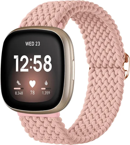 Miniatura 27 de Maledan Banda elástica trenzada compatible con Fitbit Sense/Versa 3/4 y Sense 2, correa elástica suave para reloj inteligente, accesorio