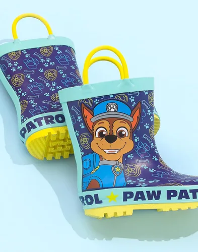 Miniatura 2 de Paw Patrol Botas Wellies para niños y niños pequeños Chase Rescue Pups Police Cop Wellington Botas Zapatos resistentes al agua para caminar