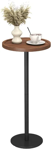 Miniatura 9 de KJGKK Mesa para bebidas, 11 pulgadas de diámetro, mesa auxiliar de pedestal pequeña, mesa de cóctel redonda, mesa auxiliar circular con base