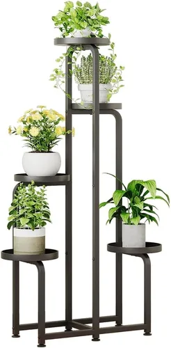 Miniatura 7 de INGIORDAR - Soporte para plantas de interior y exterior, estante de metal de 3 niveles para múltiples plantas, soportes de flores de esquina