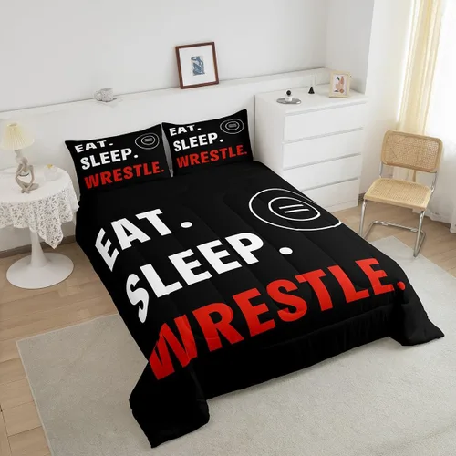 Miniatura 5 de Castle Fairy Juego de edredón de deportes de lucha libre, tamaño Queen, juego de ropa de cama con temática de lucha libre para mujeres adultas