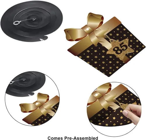 Miniatura 4 de Decoración de techo de remolinos colgantes para fiesta de cumpleaños número 85, 85 espirales colgantes de papel de aluminio con recortes para 85