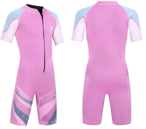 Miniatura 10 de ZCCO Traje de neopreno corto de neopreno de 0.098 pulgadas de una pieza para niños y niñas, ideal para nadar, surfear y bucear deportes acuáticos