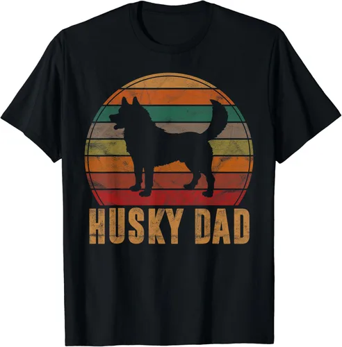 Camiseta retro Husky para perro dueño de perro mascota Huskies siberiano padre
