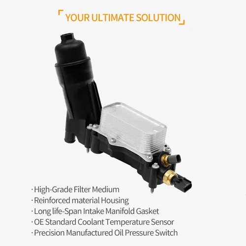 Miniatura 2 de Carcasa del filtro de aceite del enfriador de aceite con juntas Compatible con 3.6L 2011-2016 Dodge Journey Grand Caravan Jeep Wrangler Chrysler