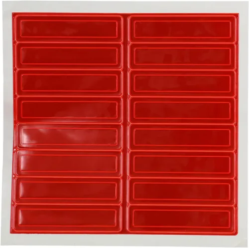 MyHardHatStickers Tiras Reflectantes Retro para Casco de 1 x 4 pulgadas, Paquete de 16, Rojo