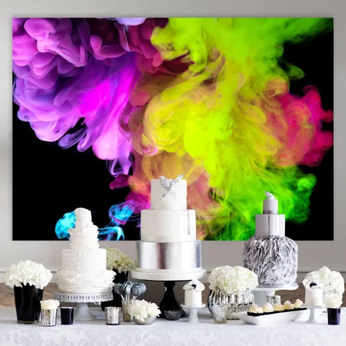 Miniatura 5 de Telón de fondo artístico de 7 x 5 pies para fotografía de humo colorido arco iris para adultos, fiesta, retrato, sesión de fotos, habitación