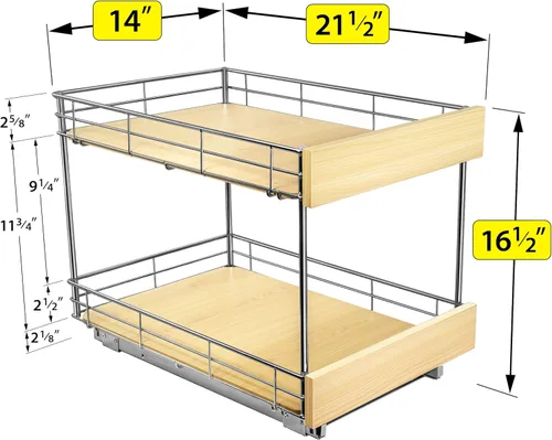 Miniatura 5 de LYNK PROFESSIONAL® SELECT™ Organizador de gabinete extraíble - 14" x 21" - Cajón deslizante para gabinetes de cocina - Estantes deslizantes