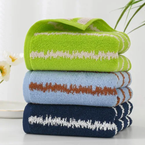 Miniatura 6 de YiLUOMO Toalla de mano verde moderna con diseño de ondas, súper suave, 100% algodón, altamente absorbente, toallas de mano para baño, 13 x 29