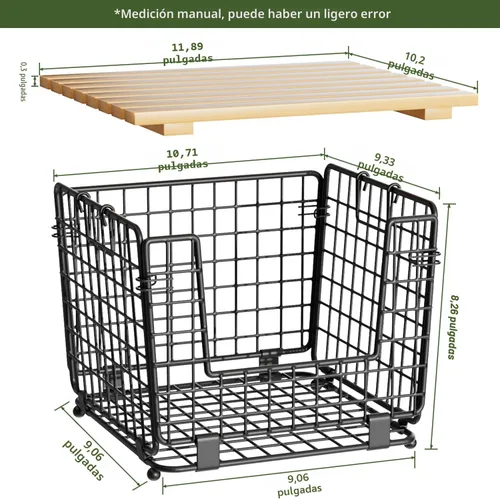 Miniatura 6 de Cesta de almacenamiento de alambre para despensa de cocina: GGIU Organizadores apilables para encimera de cocina - Cesta organizadora de alambre
