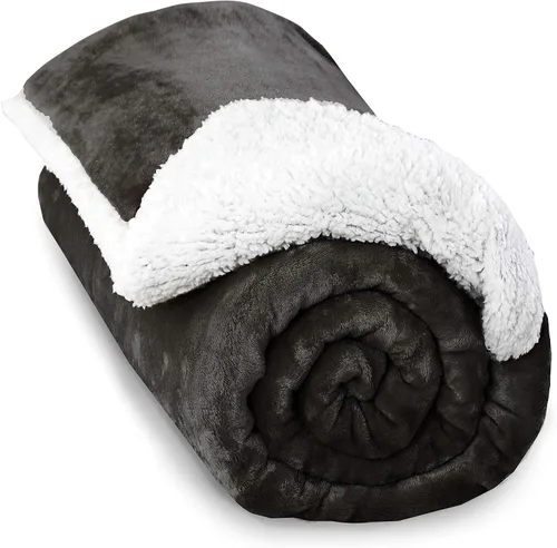 Miniatura 8 de Dream Lab Funda de edredón reversible y lavable de sherpa suave para manta con peso, carbón/marfil, 48 x 72 pulgadas