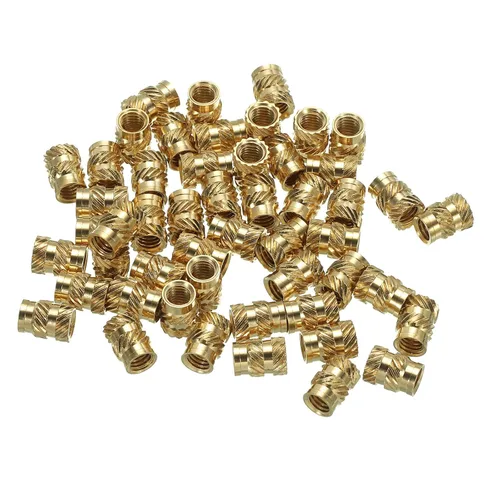 Miniatura 10 de uxcell Insertos roscados M2, 70 piezas de tuercas moleteadas métricas de latón para plástico, componentes de impresión 3D