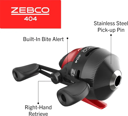 Miniatura 4 de Zebco 404 Spincast - Combo de carrete y caña de pescar, caña de fibra de vidrio duradera de 5 pies 6 pulgadas, 2 piezas con mango EVA, carrete